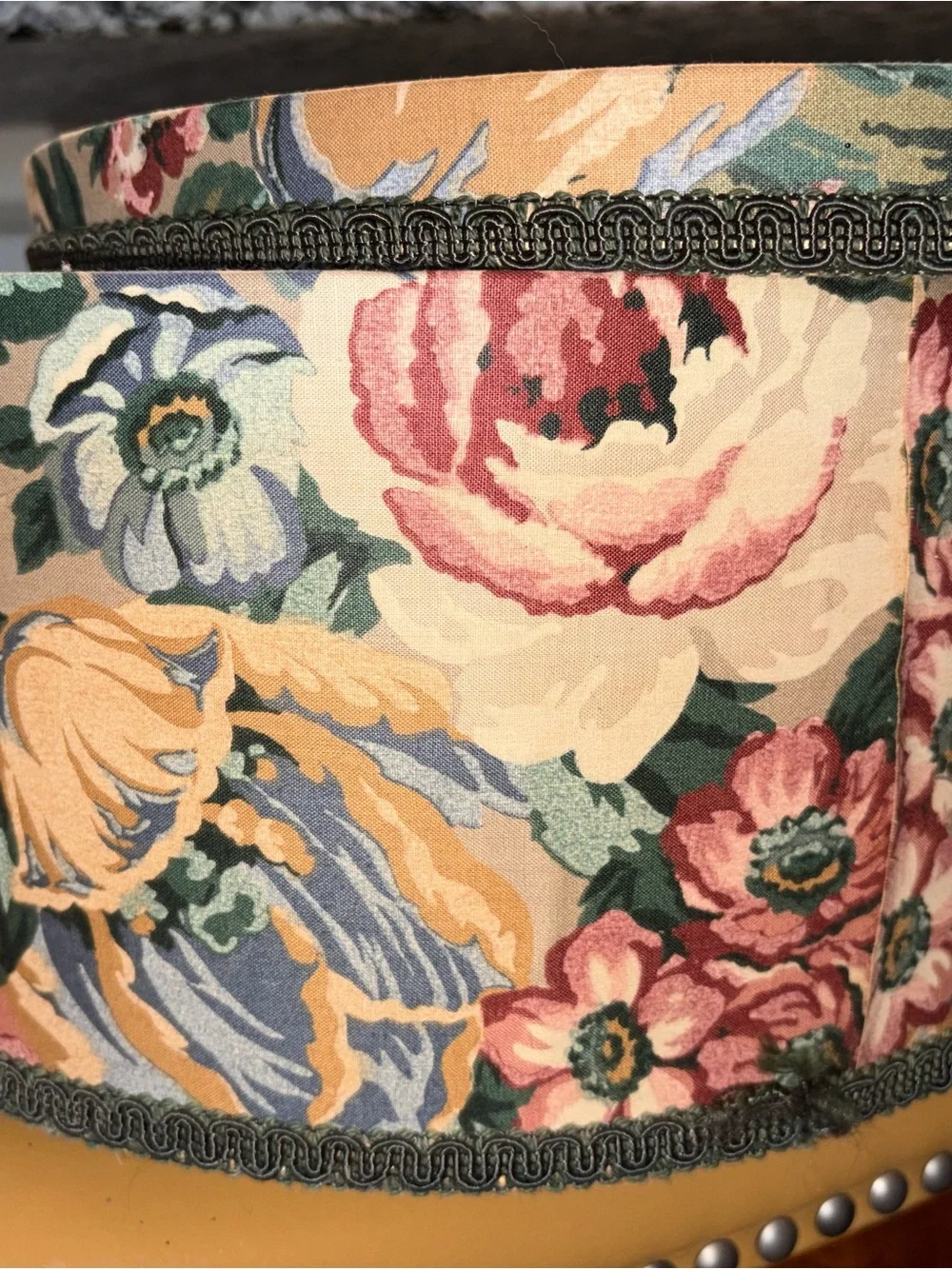 Floral Round Hatbox  - Pink, Green, Yellow